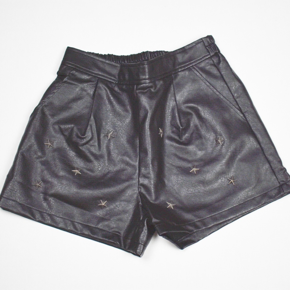 Leather shorts